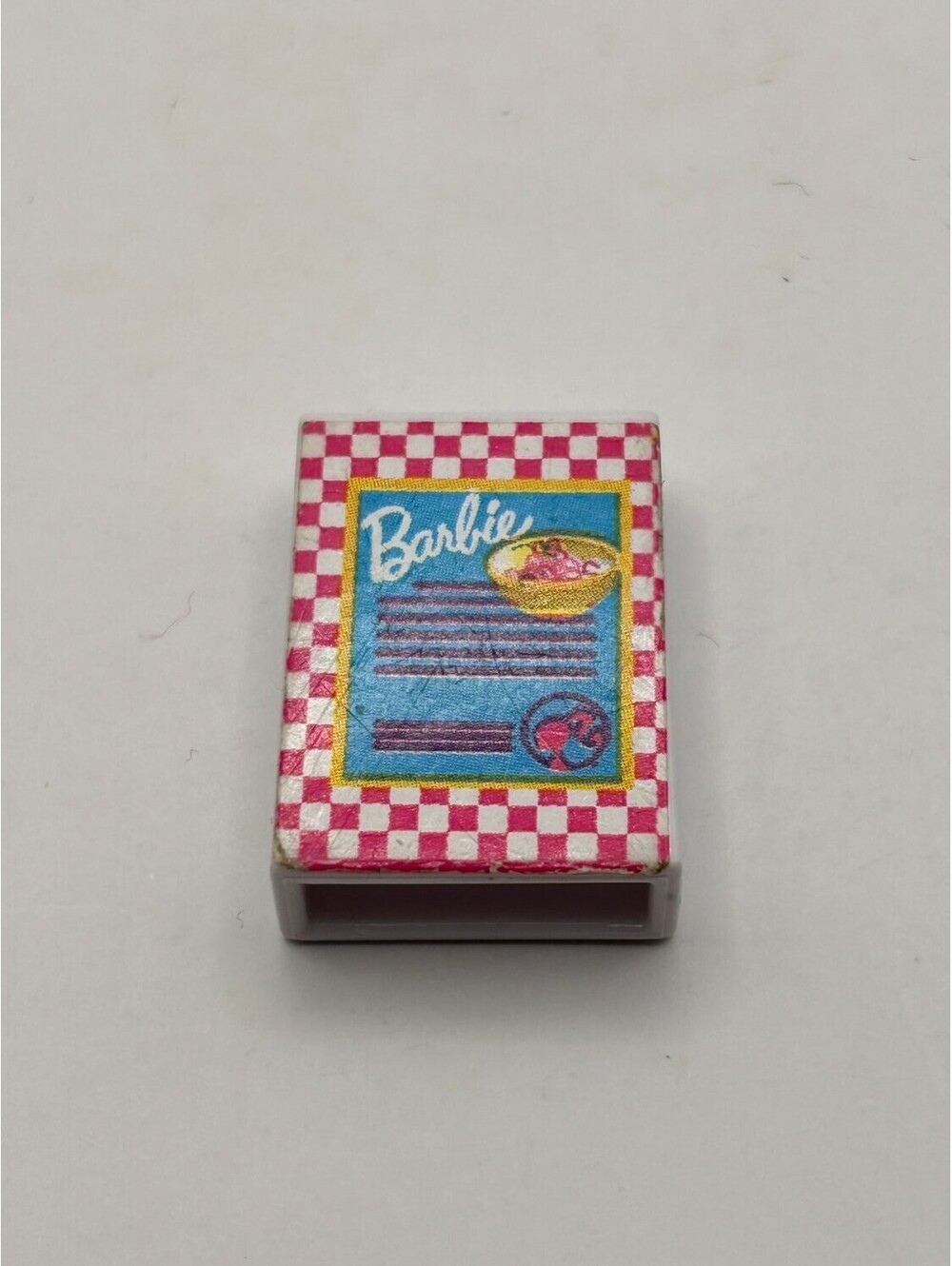 Mattel doll cereal box Barbie White Check 1990s